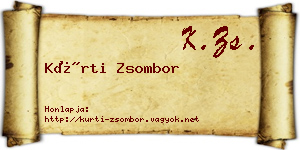 Kürti Zsombor névjegykártya